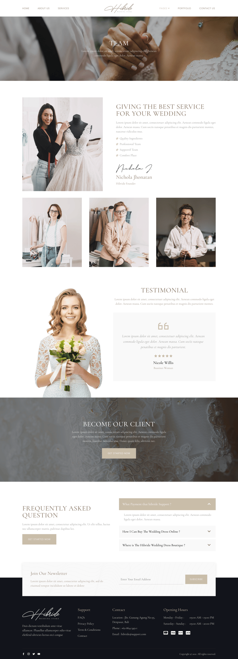 Hibride – Bridal Photography & Wedding Planner Elementor Template Kit