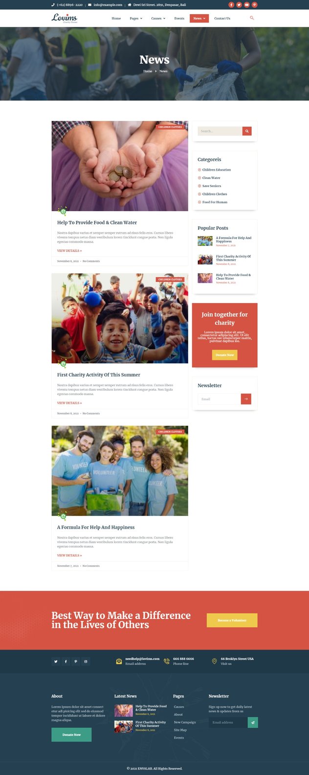 Lovims - Charity NonProfit Elementor Template Kit