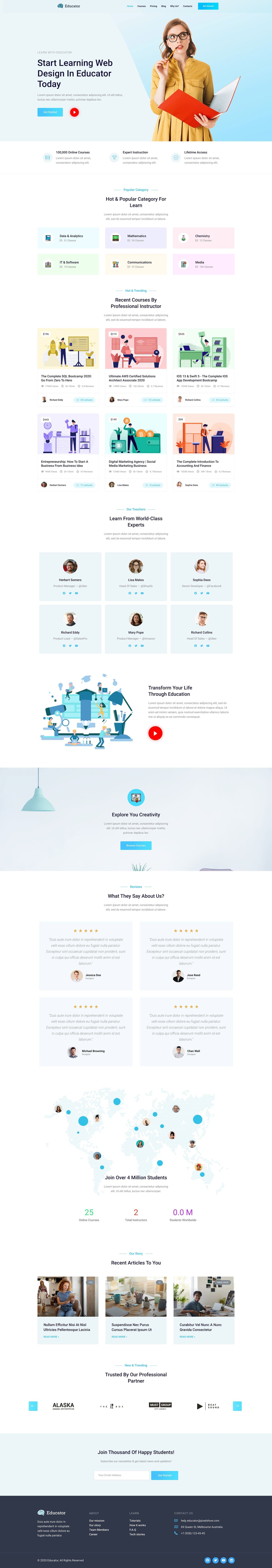 Educator - Online University & Courses Elementor Template Kit ft ...
