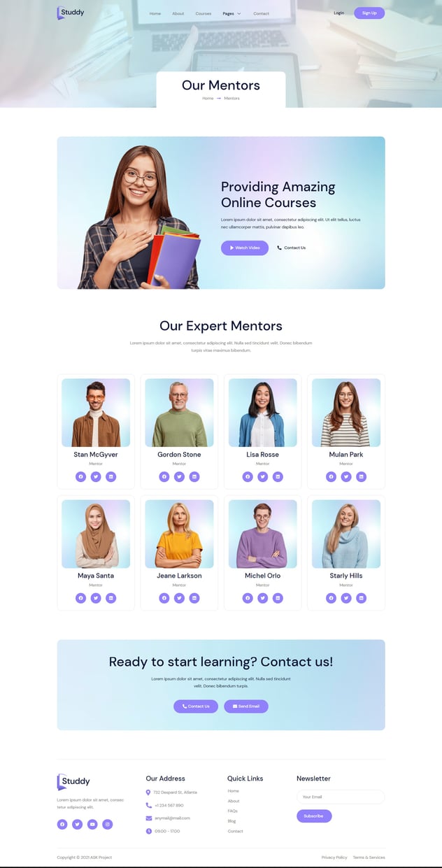 Studdy - E-Learning & Online Courses Elementor Template Kit, WP ...