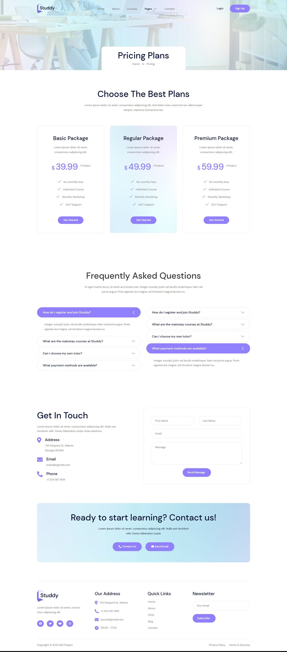 Studdy - E-Learning & Online Courses Elementor Template Kit, WP ...