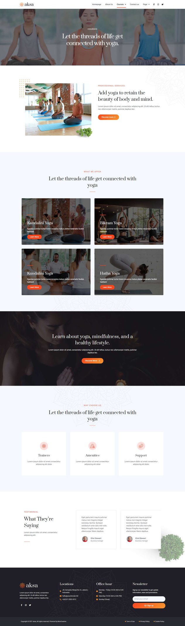 Aksa - Yoga Teacher & Studio Elementor Template Kit