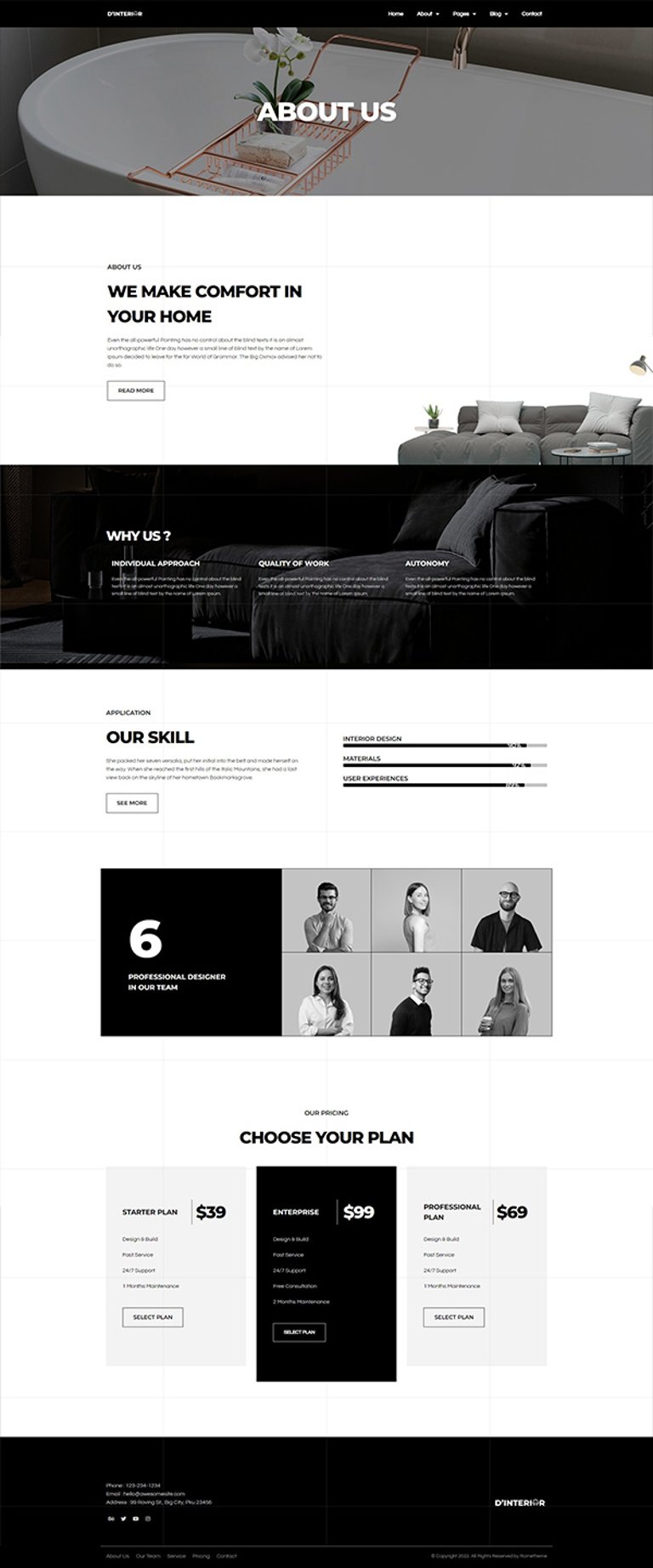 D'Interior - Interior Design Elementor Pro Full Site Template Kit