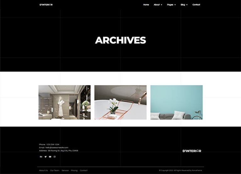 D'Interior - Interior Design Elementor Pro Full Site Template Kit