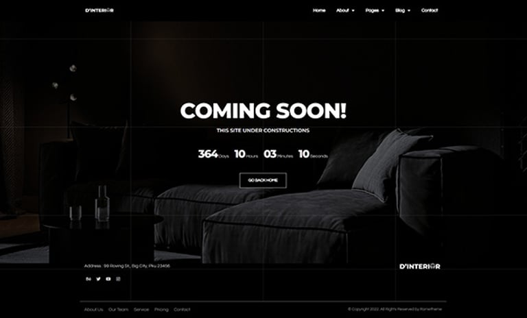 D'Interior - Interior Design Elementor Pro Full Site Template Kit