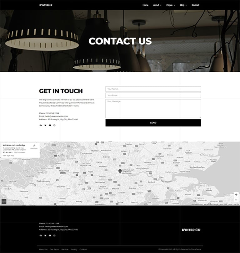 D'Interior - Interior Design Elementor Pro Full Site Template Kit