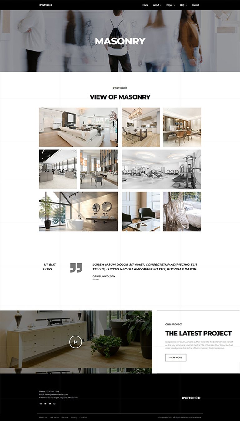 D'Interior - Interior Design Elementor Pro Full Site Template Kit
