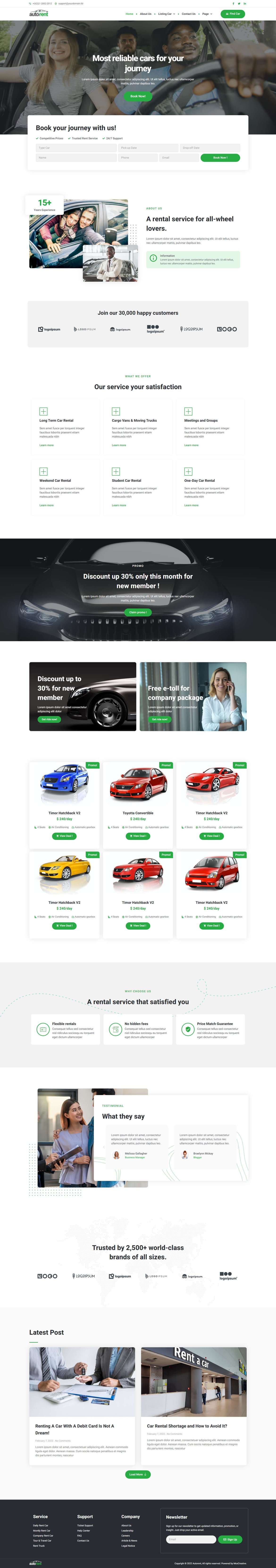AutoRent - Car Rental Service Elementor Template Kit, WP Template Kits ...