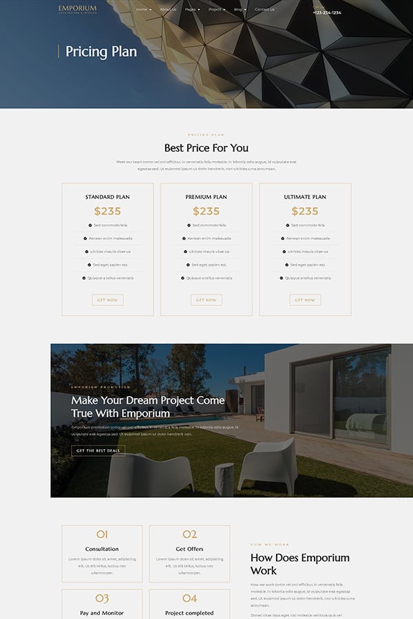Emporium - Architecture & Interior Elementor Pro Full Site Template Kit
