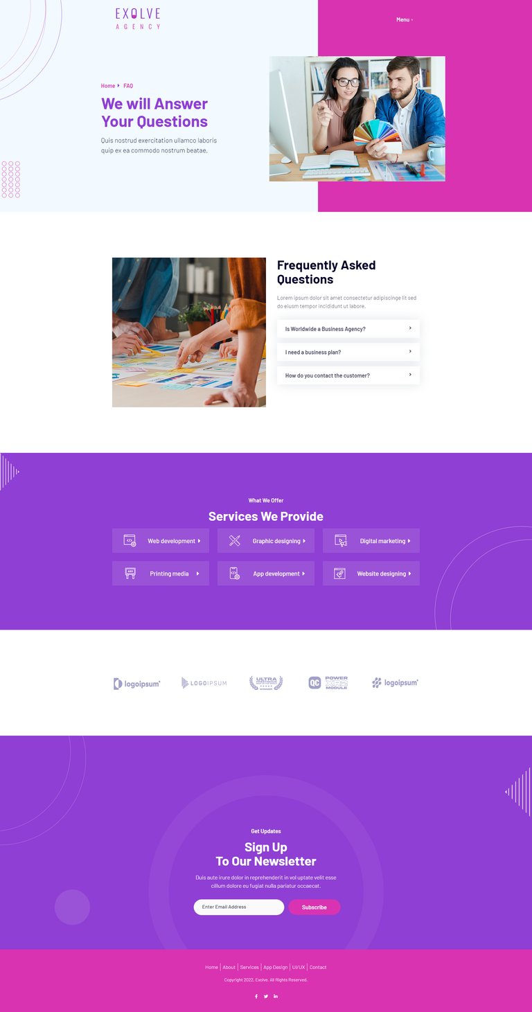 Exolve | Creative Portfolio Elementor Template Kit