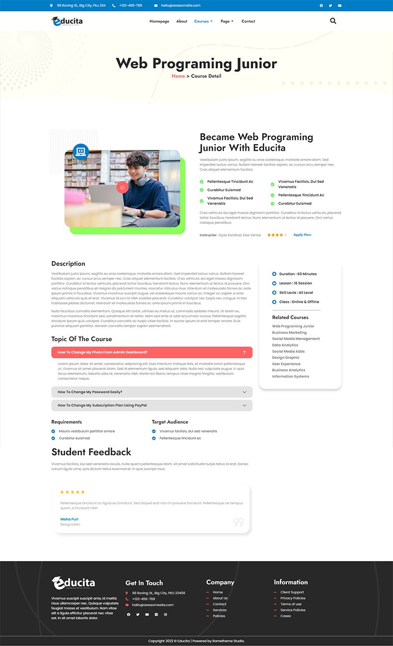 Educita - Education Elementor Template Kit, WP Template Kits ft ...