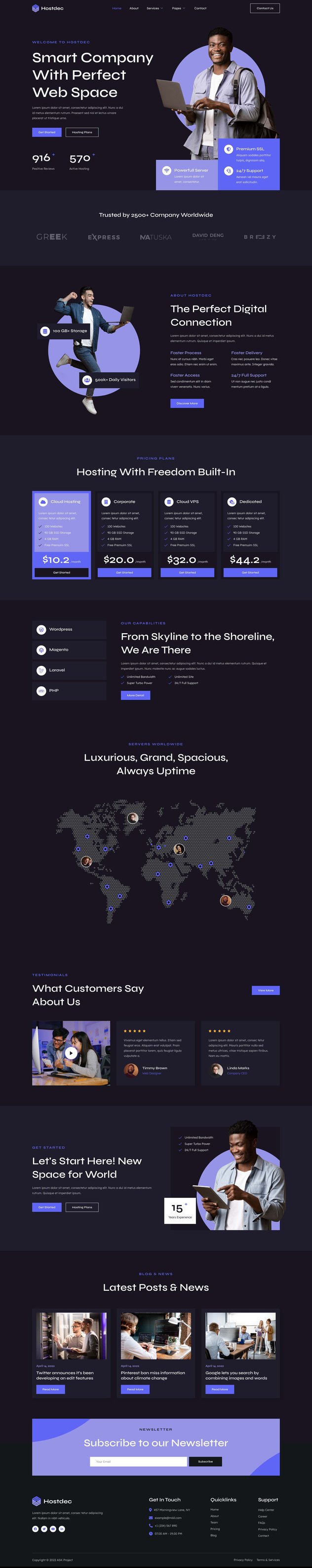 Hostdec - Website Hosting Services Elementor Template Kit
