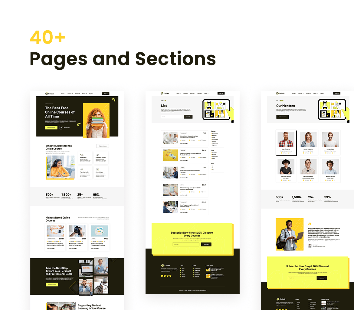 Collab - Template Kit de cursos en línea Elementor, Template Kits ...