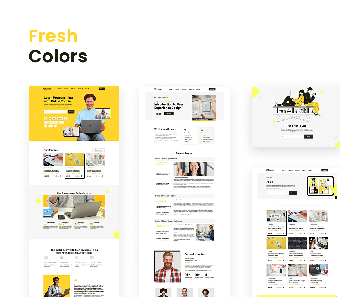 Collab - Template Kit de cursos en línea Elementor, Template Kits ...