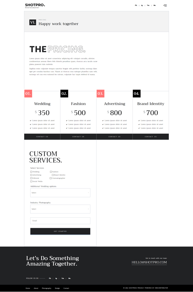 Shotpro - Photography & Portfolio Elementor Template Kit
