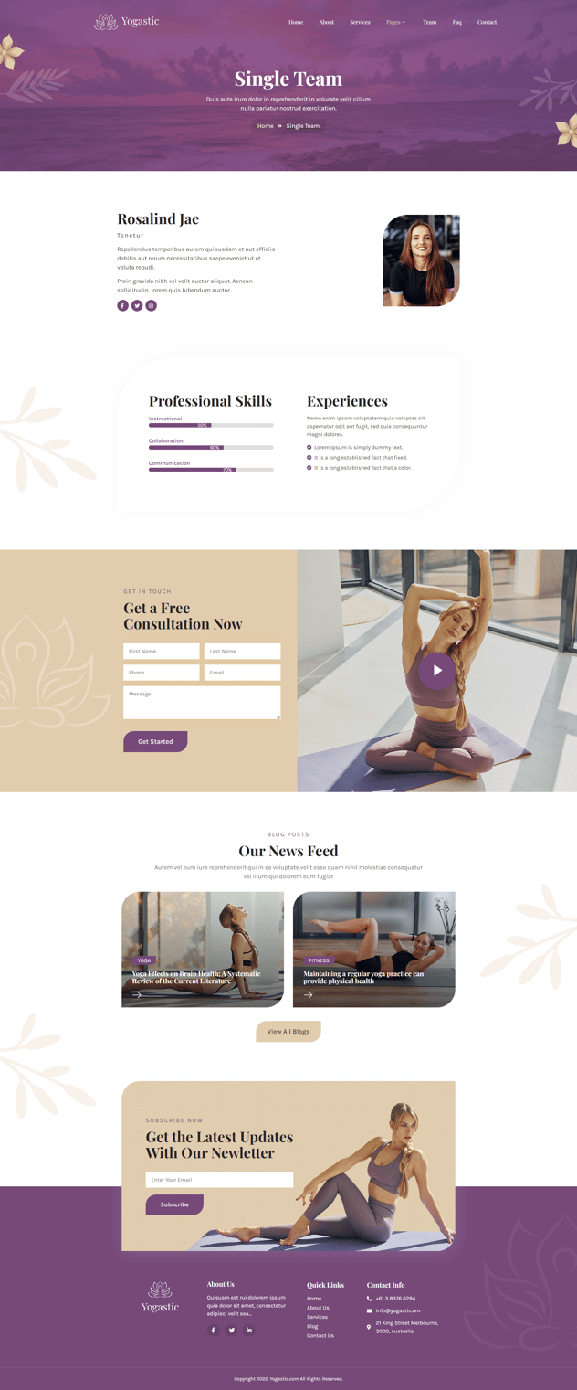 Yogastic | Yoga & Fitness Elementor Template Kit