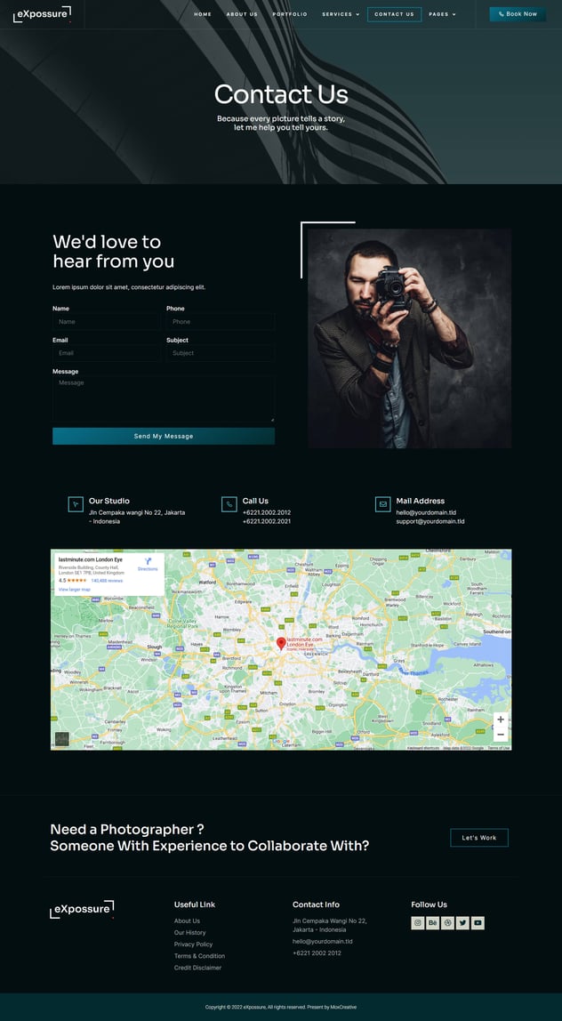 Expossure - Photography & Portfolio Elementor Template Kit