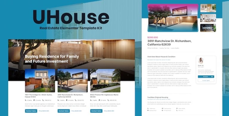 UHouse - Real Estate Elementor Template Kit