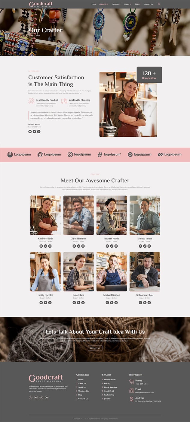Goodcraft - Craft Workshop Elementor Template Kit