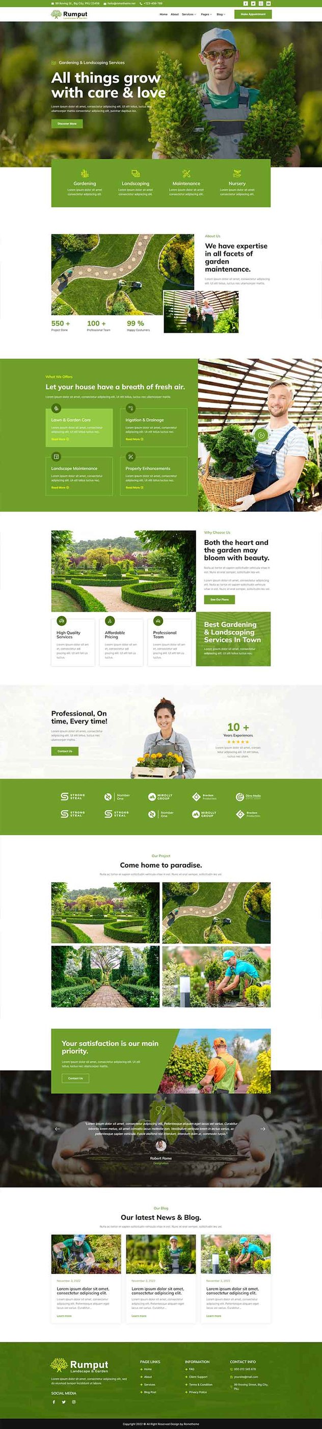 Rumput - Landscape & Gardening Services Elementor Template Kit - Design ...