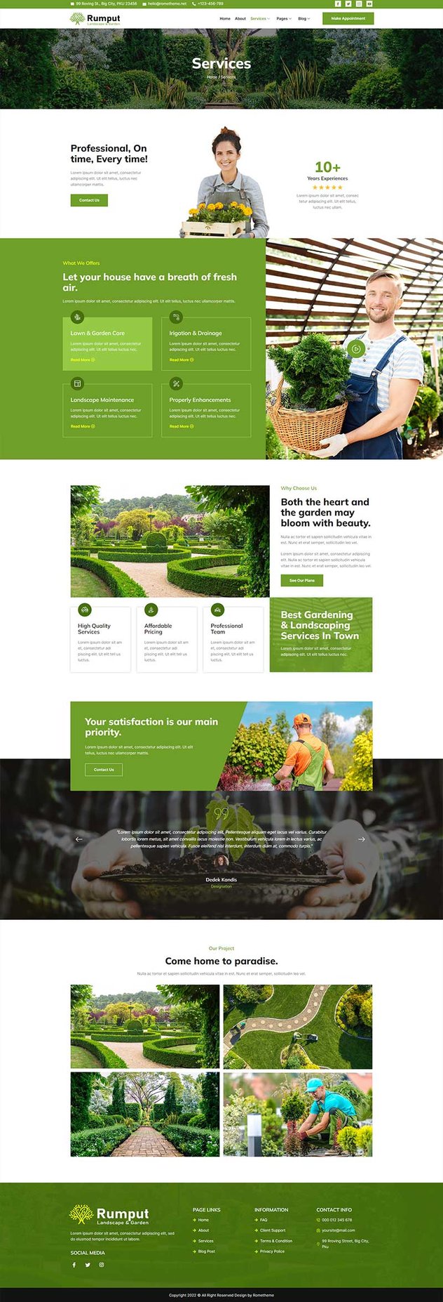Rumput - Landscape & Gardening Services Elementor Template Kit - Design ...