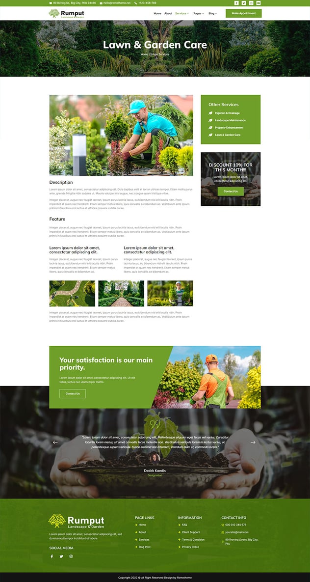 Rumput - Landscape & Gardening Services Elementor Template Kit - Design ...