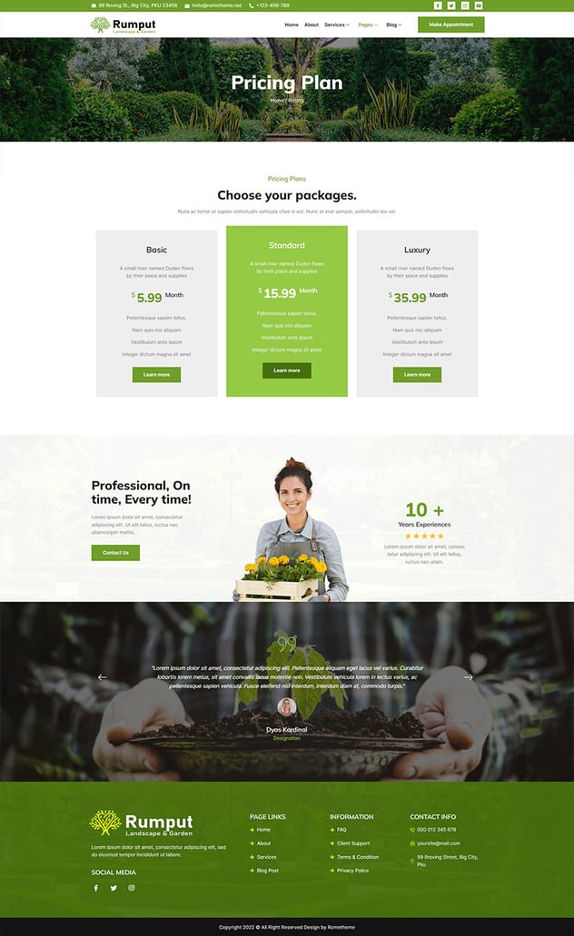 Rumput - Landscape & Gardening Services Elementor Template Kit - Design ...
