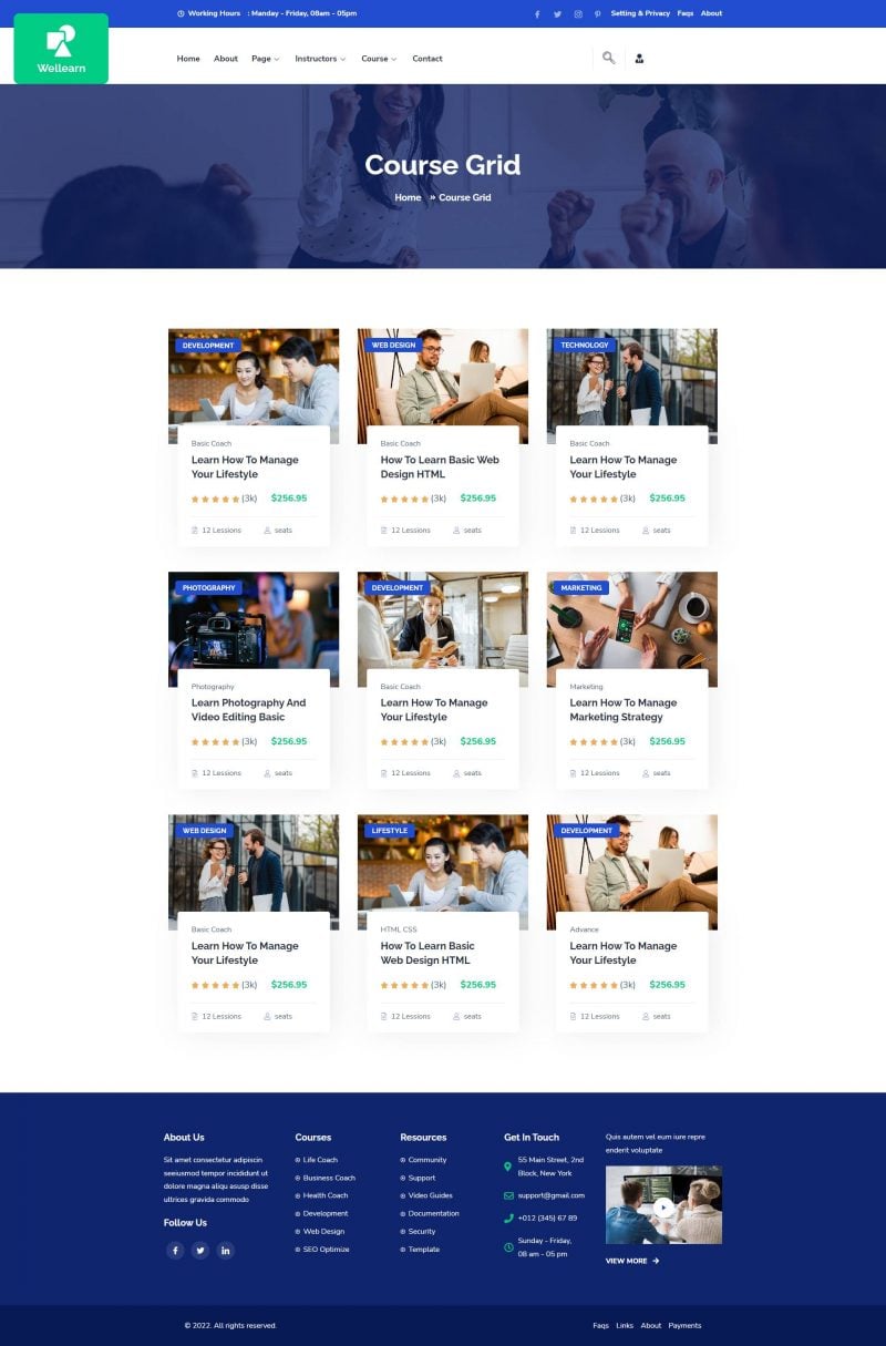 Wellern - Coach Online Courses Elementor Template Kit ft. academy ...