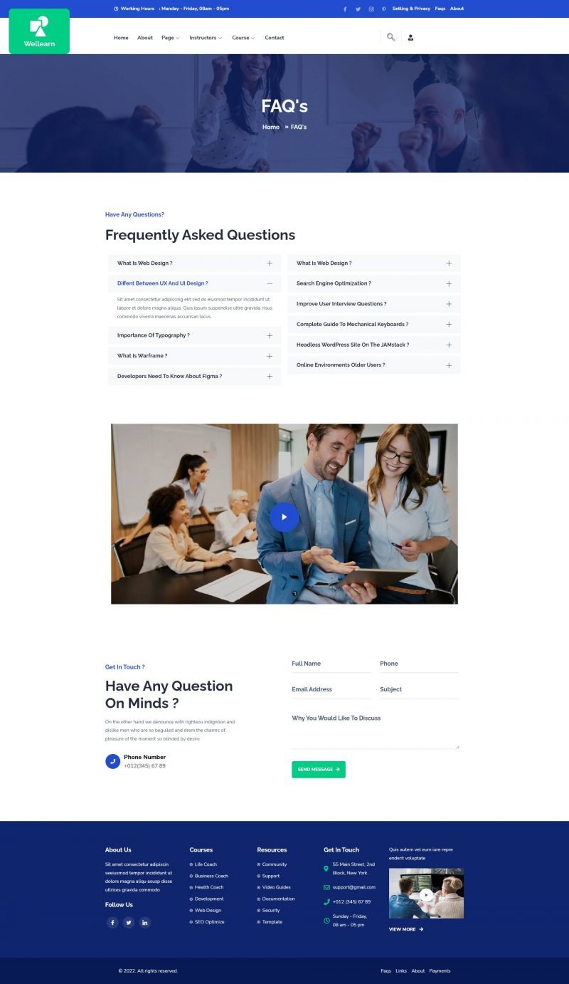 Wellern - Coach Online Courses Elementor Template Kit ft. academy ...