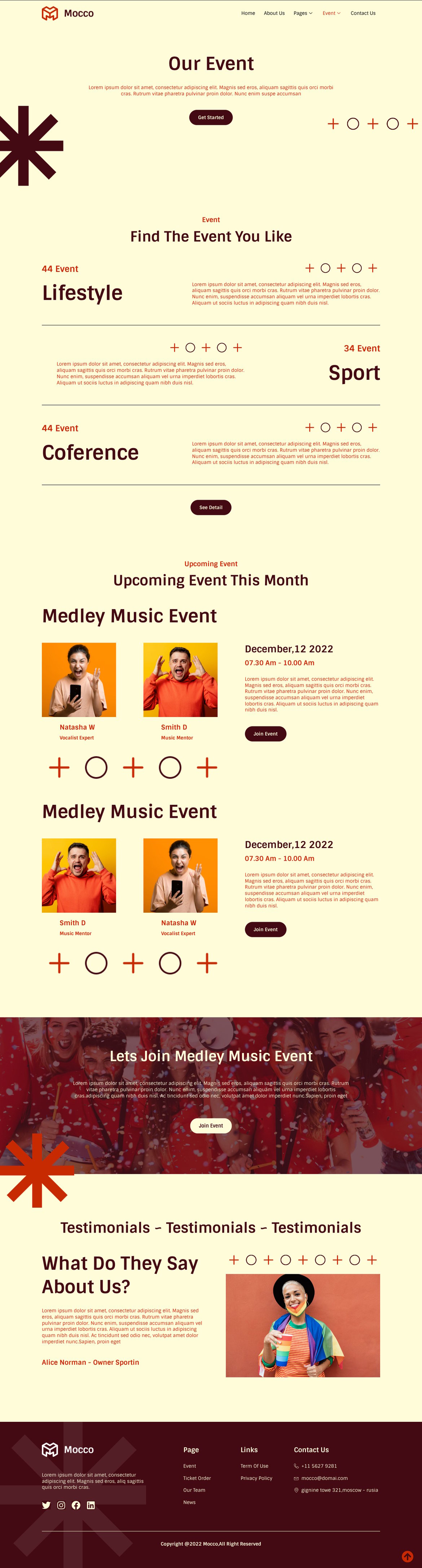 Moocoo Event Organizer Elementor Template Kit, WP Template Kits ft