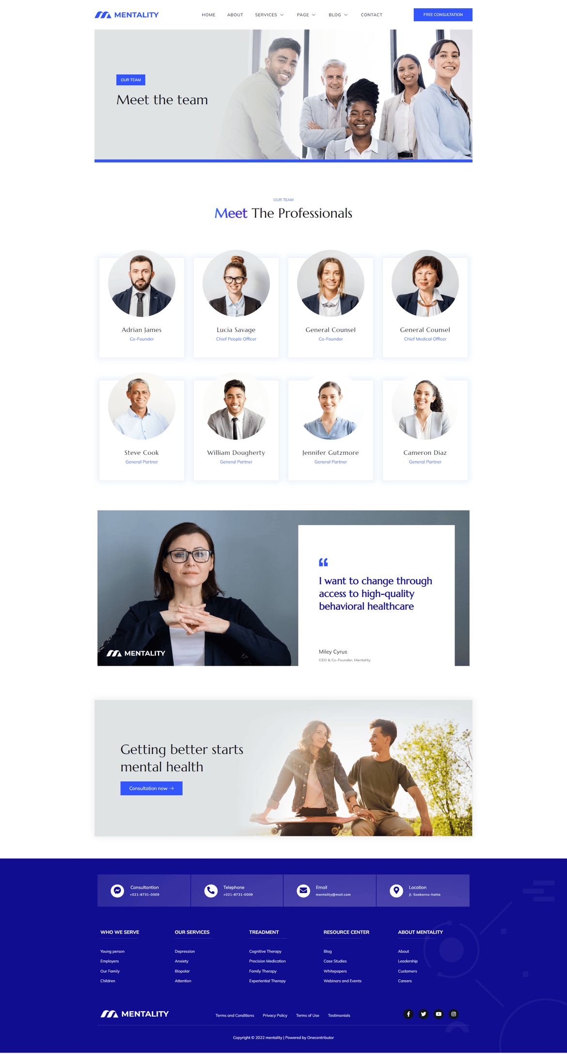 Mentality Mental Health Therapy Elementor Template Kit, WP Template