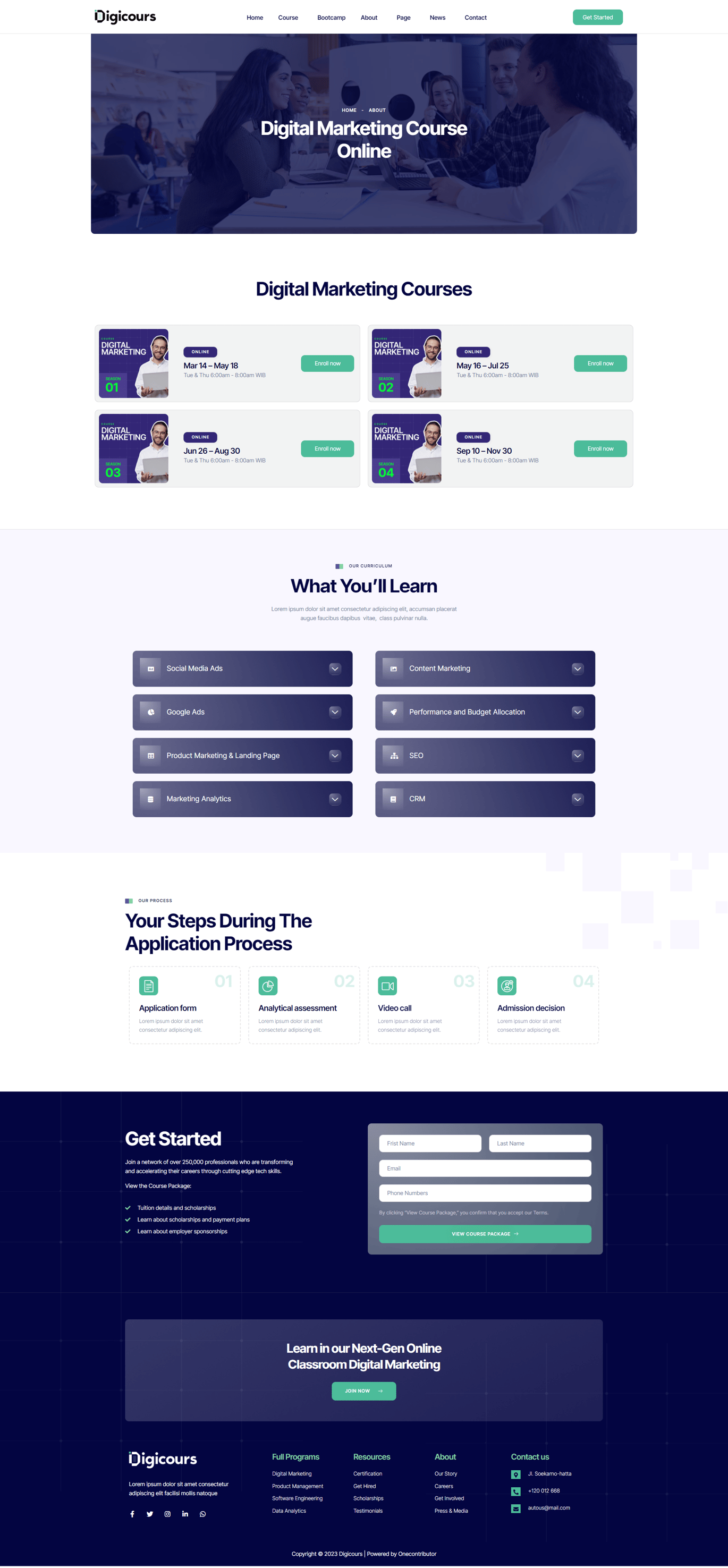 Digicours - Digital Marketing Online Course Elementor Template Kit, WP ...