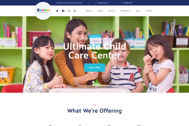 Gaowa - Kindergarten School Elementor Template Kit