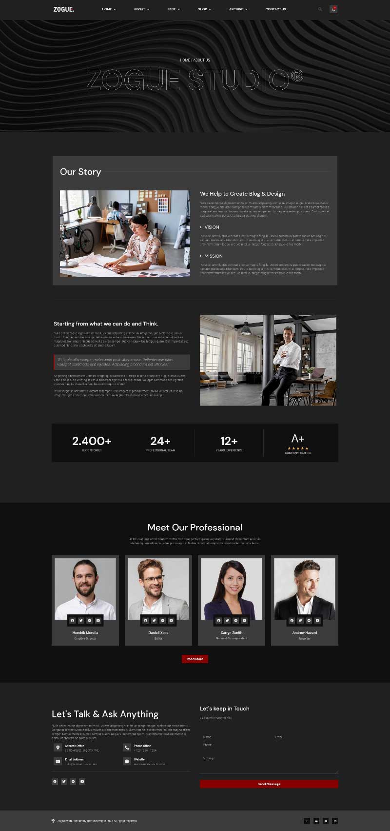 Zogue - Creative Blog & Magazine Elementor Pro Template Kit - Design ...