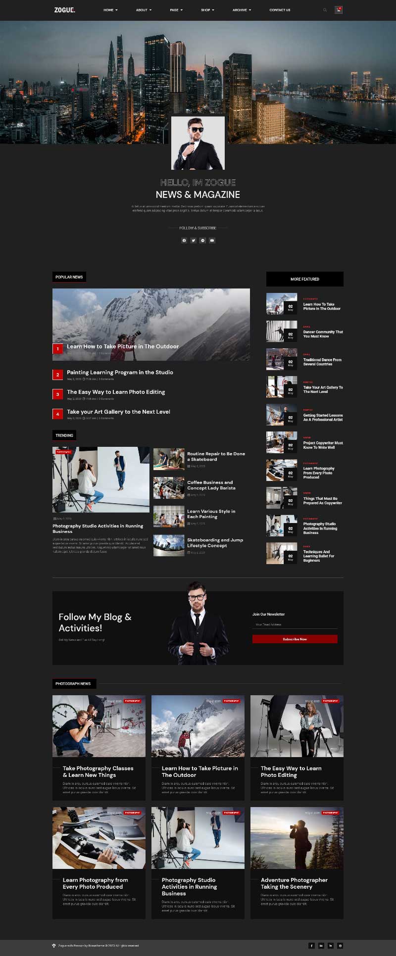 Zogue - Creative Blog & Magazine Elementor Pro Template Kit - Design ...