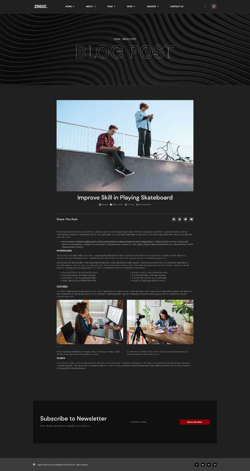 Zogue - Creative Blog & Magazine Elementor Pro Template Kit - Design ...