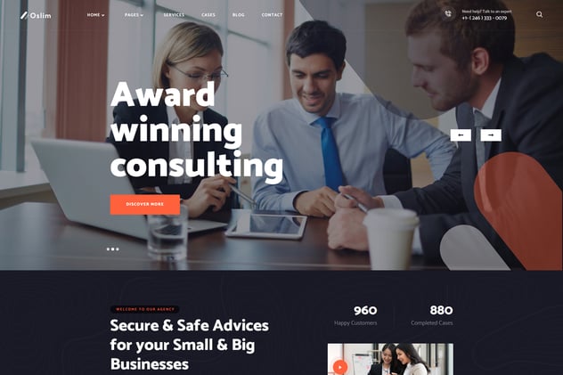 Oslim - Consulting Finance Elementor Template Kit