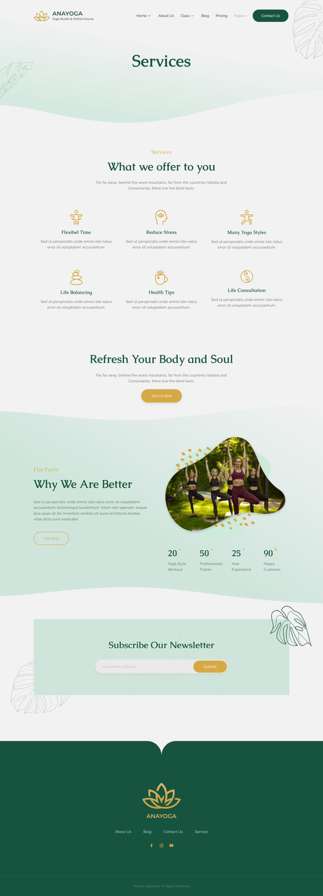 Anayoga - Yoga Teacher & Studio Elementor Template Kit