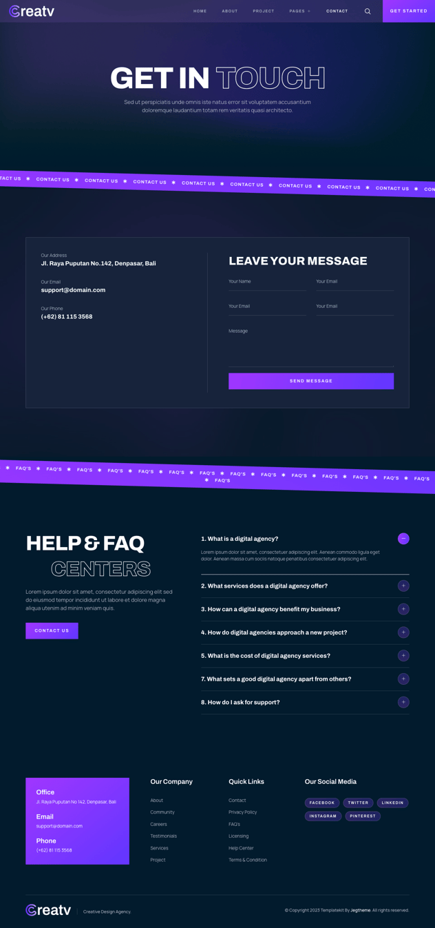Creatv – Creative Design Agency Elementor Template Kit, WP Template ...
