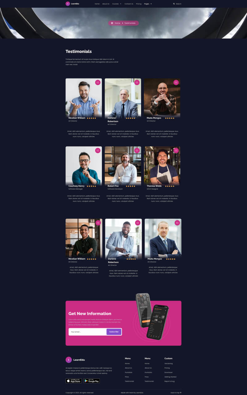 LearnEdu - Education & Online Learning Elementor Template Kit, WP ...