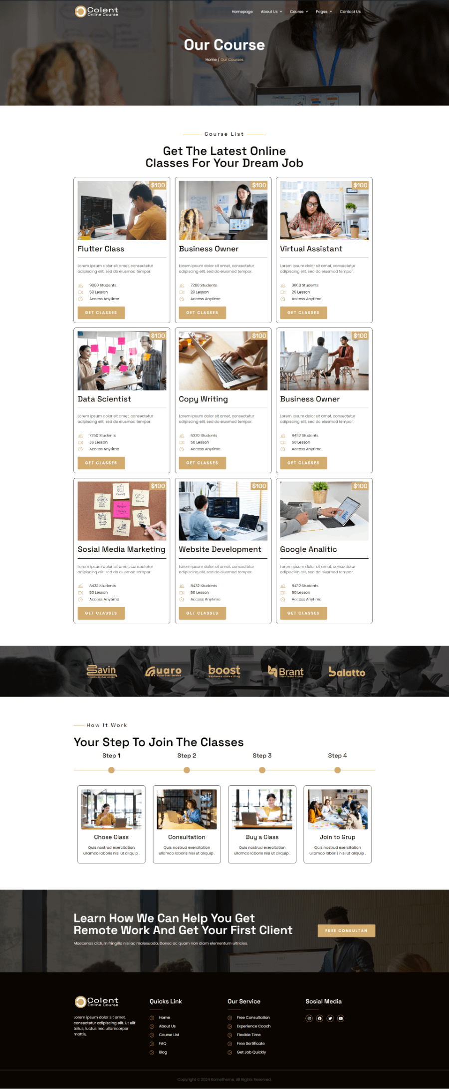 Colent - Online Course Elementor Template Kit, WP Template Kits ft ...