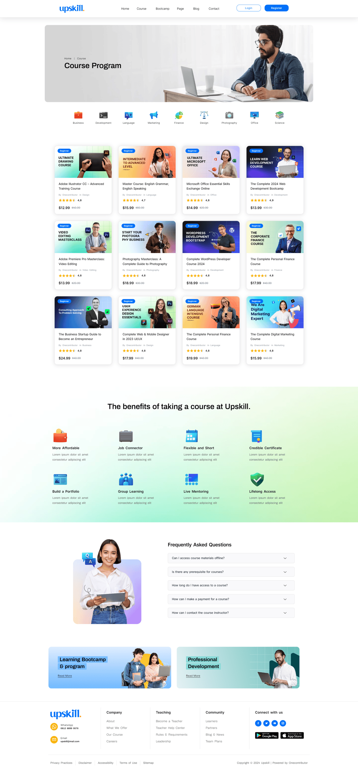 Upskill - Online Course Elementor Pro Template Kit, WP Template Kits ft ...