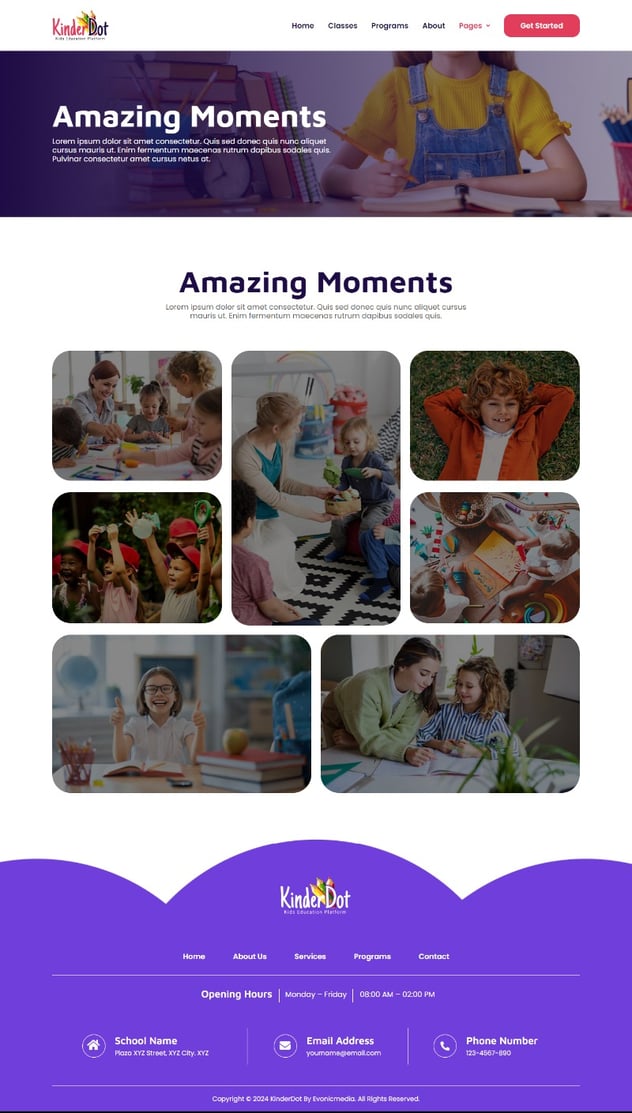 Kinderdot - Kindergarten & Pre-School Elementor Template Kit, WP ...