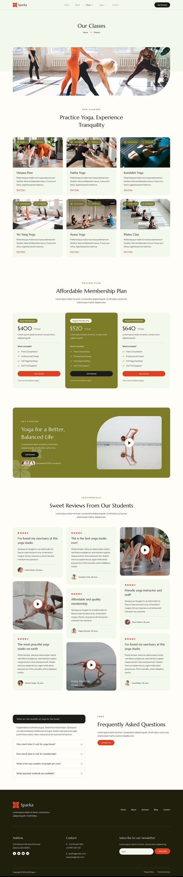 Sparka - Yoga Studio & Meditation Elementor Template Kit