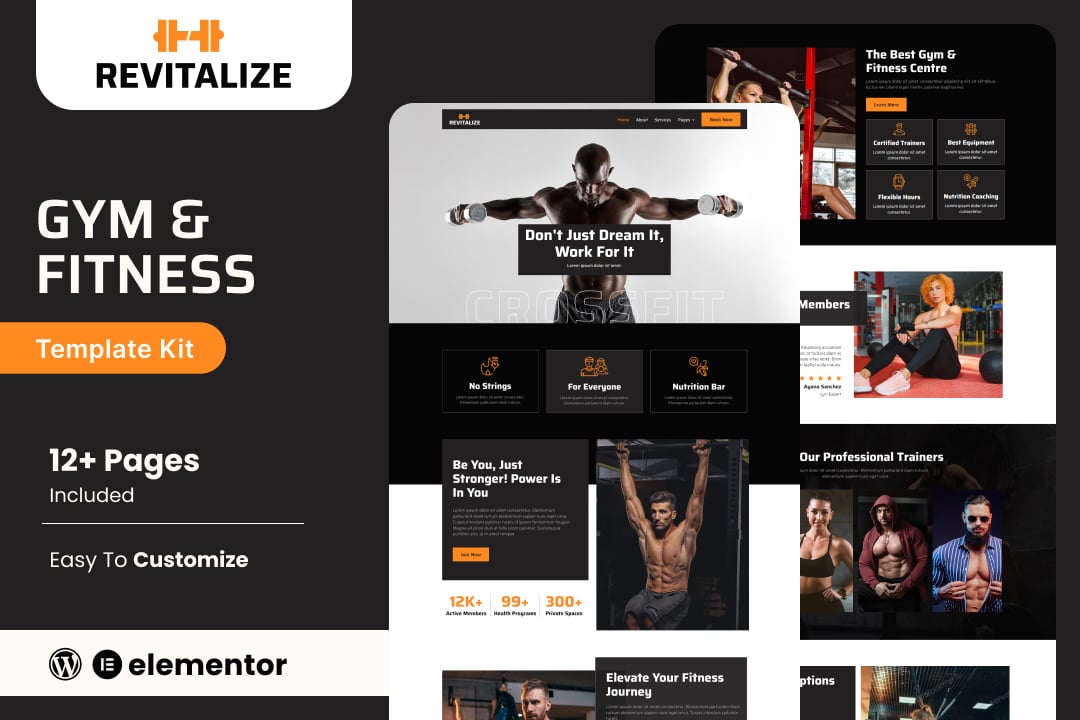 Revitalize - Fitness Gym Elementor Template Kit, WP Template Kits ft ...