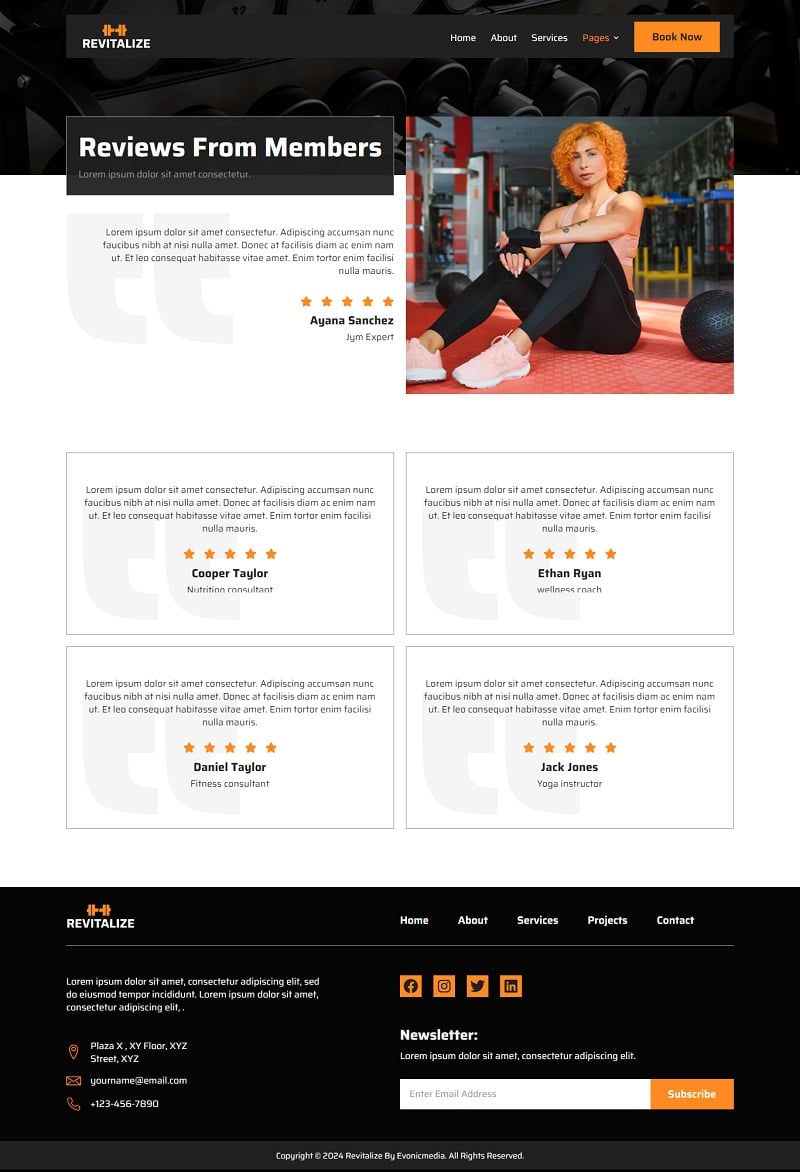 Revitalize - Fitness Gym Elementor Template Kit, WP Template Kits ft ...