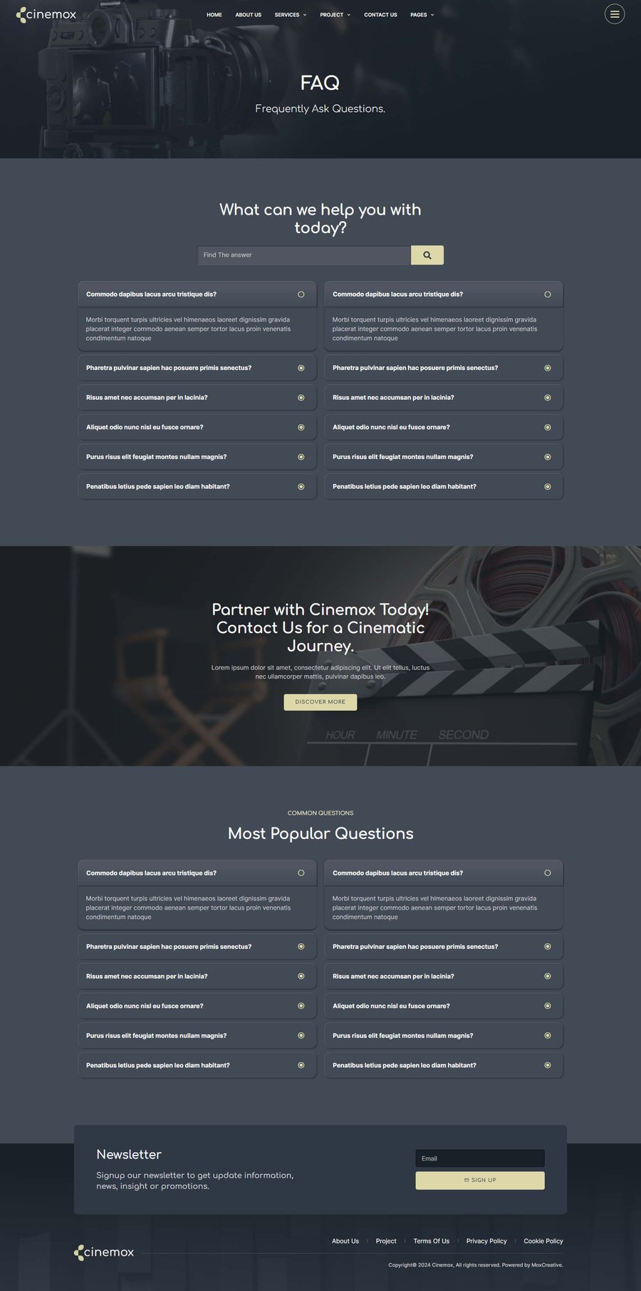 Cinemox Video Production Company Elementor Pro Template Kit, WP