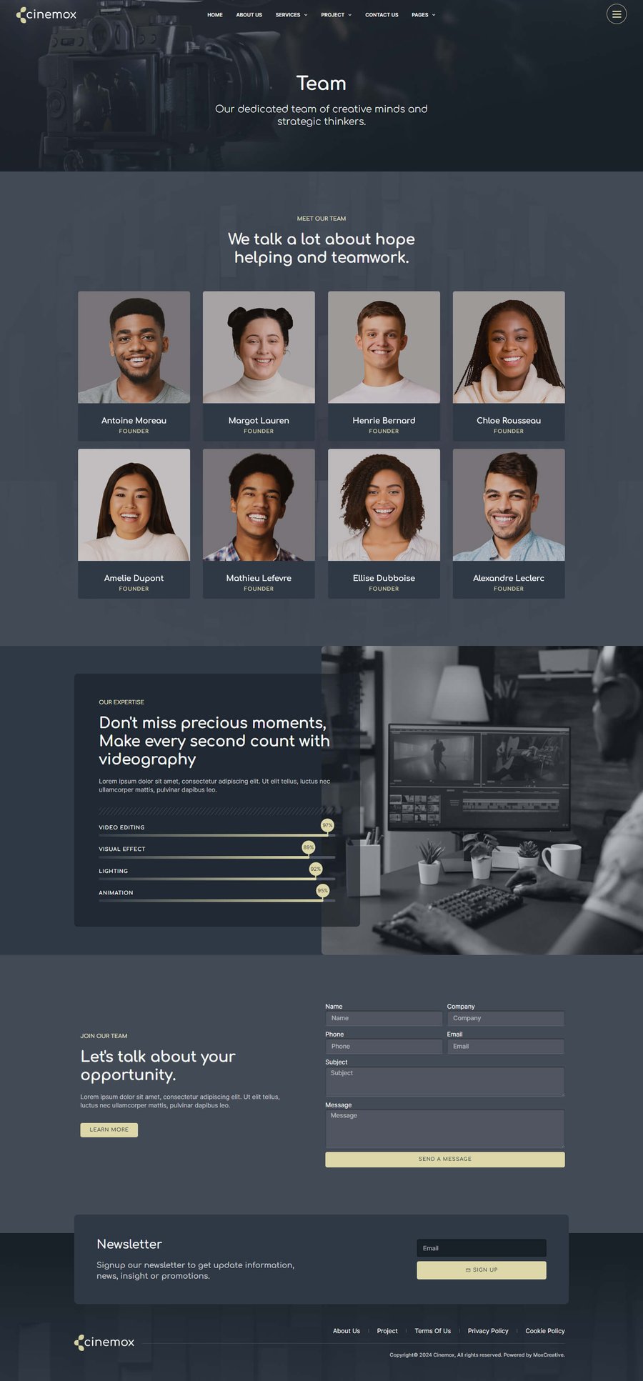 Cinemox Video Production Company Elementor Pro Template Kit, WP