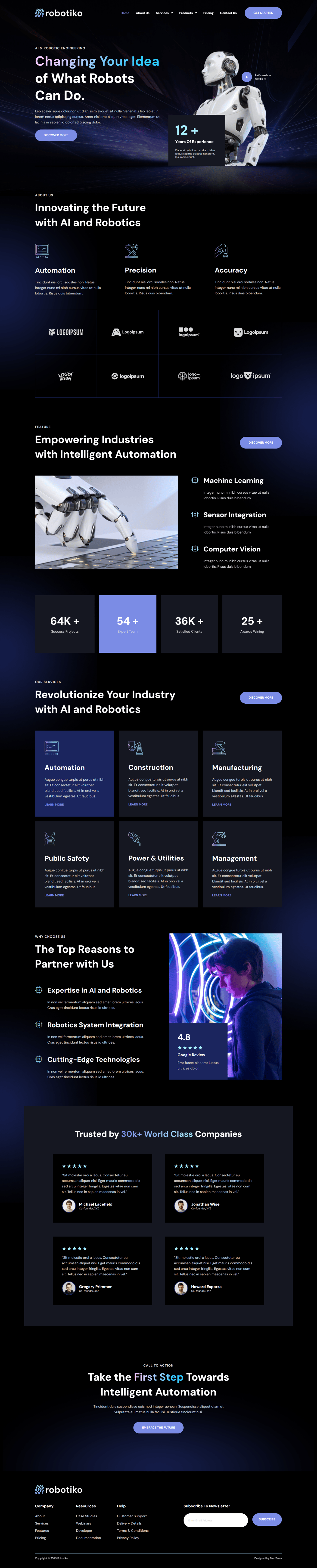 Robotiko - Robotic & AI Elementor Template Kit ft. ai solutions ...