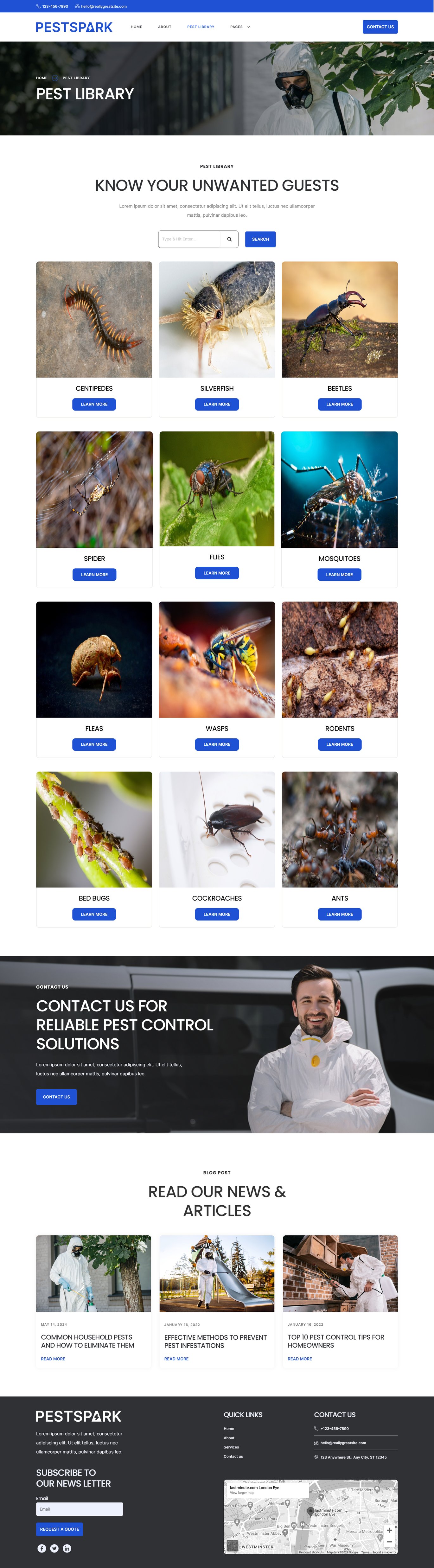 Pestspark - Pest Control Service Elementor Template Kit, WP Template ...